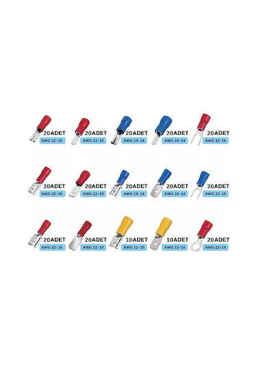 280 Parça İzoleli Kablo Ucu Seti Kutulu Kürek Halka Çatal Yalıtım