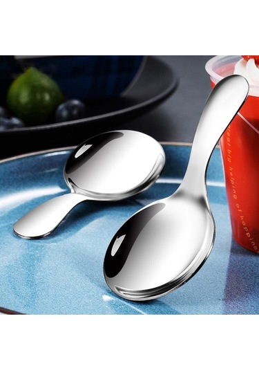 Jms Sevimli Paslanmaz Çelik Mutfak Kısa Saplı Şeker Tuz Baharat Kaşığı