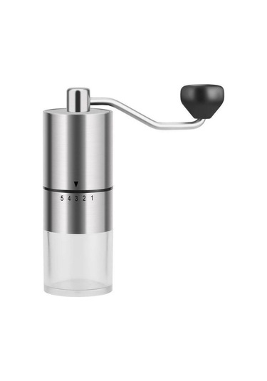 Espresso, French Press İçin Seramik Çapaklı Manuel Kahve Öğütücü, Ev Kullanımı Ve Kamp Seyahati İçin, El Kranklı Kahve Çekirdeği Öğütücüler Gümüş