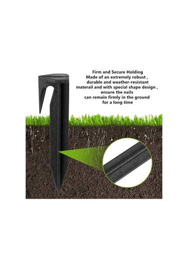 300 Adet 8.5 Cm Çim Biçme Makinesi Zemin Zımba Kenar Kazıkları Plastik Yard Bahçe Sınır Tel Ankraj Mandalları