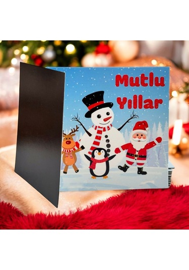 Yeni Yıl-yılbaşı Hediyesi Magnet 1 Adet -9x9 Cm Buzdolabı Magneti