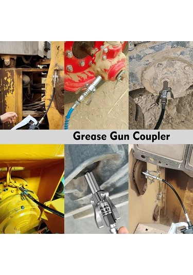 Çift Mandallı Hortumlu Gres Pompa Ucu Gres Tabanca Ucu Memesi Yağ Tabanca Ucu