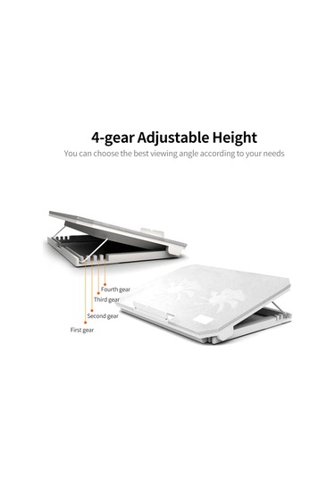 Reedark Taşınabilir Bilgisayar Soğutucu - 4 Kademeli Ayarlanabilir, Çift Fanlı, 15.6 İnç Altı Laptoplar İçin