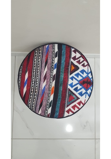 Dijital baskılı desenli kumaş puf oturma pufu