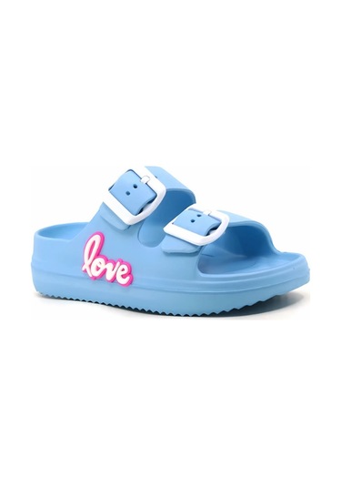 Ayfox Love Yazılı Suya Dayanıklı Kız Çocuk Terlik Mavi