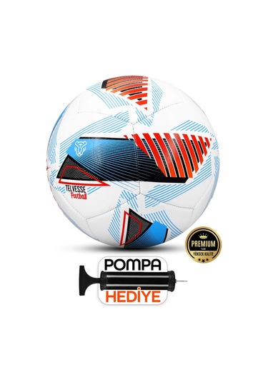 League Ball Pompa Hediyeli No:5 Futbol Topu Halı Saha Sert Zemine Uygun Dayanıklı Pvc Çok Renkli