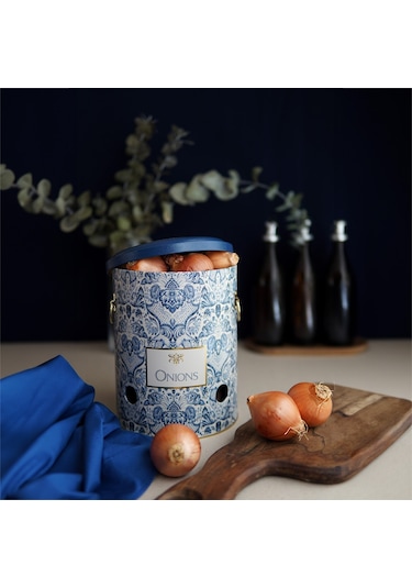 Azulejos Onions Desenli Metal Soğanlık, 17.5 X 22.5 Cm, 5 Lt