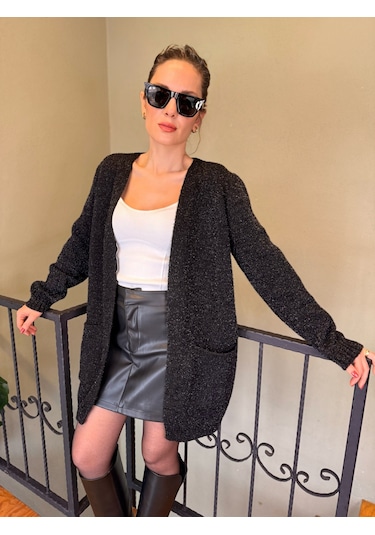 Ali Butik Siyah Simli Hırka Siyah
