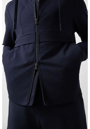Bogner Ernesto Modern Athleisure Stil Hoodie Erkek Ceket Lacivert
