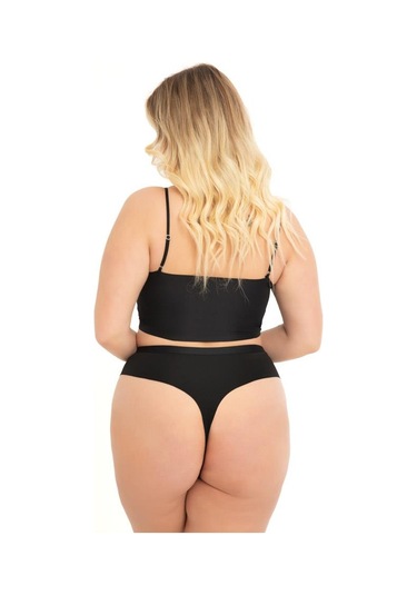 File Detaylı Beli Lastikli Lazer Kesim Büyük Beden Kadın Tanga Külot 3'lü Paket Renkli-2 Çok Renkli