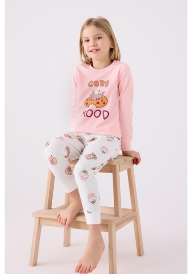 Rolypoly Kız Çocuk Uzun Kol Pijama Takım A.pembe-1724 Pembe