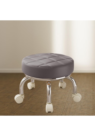 Suntek 360 Dönebilen Tekerlekli Tabure Tembel Ev İşi Gri