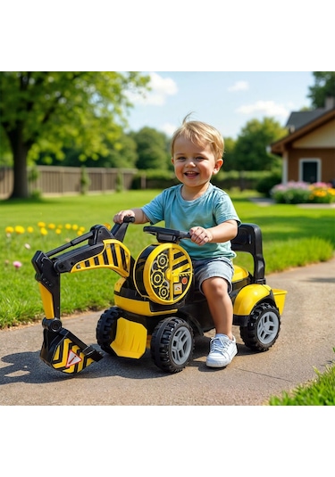 Urt030-001 Pedalsız Bin-git İnşaat Aracı- Kepçe Çok Renkli