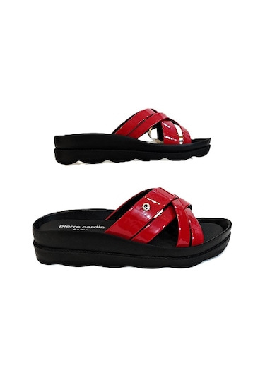 Pierre Cardin 7485 Kırmızı Rugan Bayan Terlik Kırmızı