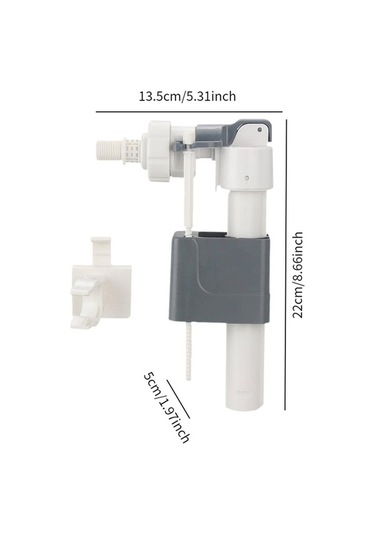 Pazly Suntek Gizli Tuvalet Tankı Dolum Vanası 1,6 Cm 13,5x5x22 Cm Boyutlar Çok Renkli
