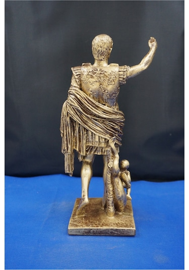 Sezar Augustus Roma İmparatoru Heykeli - 33 Cm Dekoratif Biblo, Ev & Ofis Hediyelik Aksesuar Altın