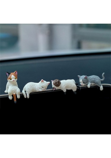 Geeksen Araç Ekranı Dekorasyonu: Renkli Sanal Kedi Mini Figür, Araç İçi Zenginleştirici