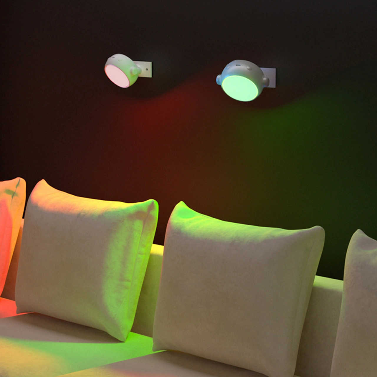 Folinda Akıllı Yatak Odası Led Lambası - Manyetik Şarjlı, Kumandalı, 1200mah Pil, Duvar Montajlı, İns Stili, Gece Lambası Ve Duvar Lambası 2'li Seti Beyaz