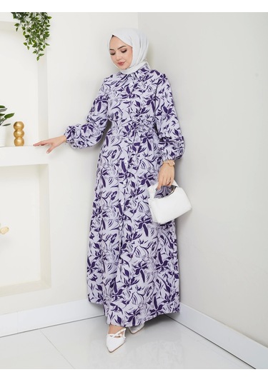 Yeni Sezon Mor Elbise / E0132 Mor