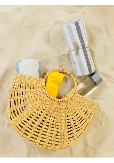 Gang Büyük Plaj Havlusu 90x180 Cm Pamuk Hint 391946228 Gri