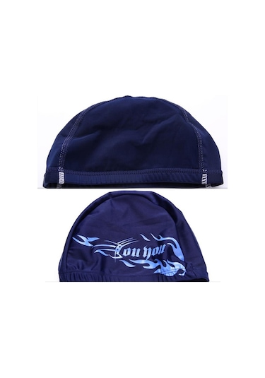 Unisex Spandex Nefes Alabilir Yüzme Bonesi Kırmızı Üzerine Mavi Ateş Kırmızı - Mavi