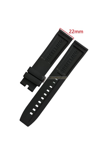 Breitling Modeli 22mm Siyah Renk Silikon Saat Kordonu