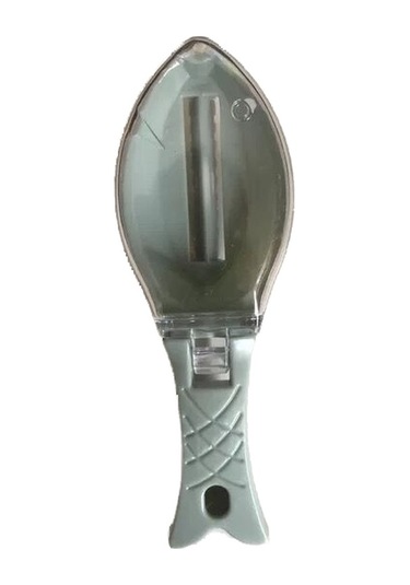 Kapaklı Mutfak Ölçekleyici Manuel Balık Ölçekleyici Aracı - Mavi