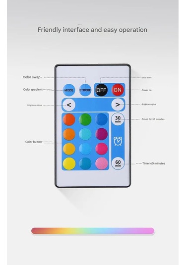 Süslü Tavuskuşu Projektör Lambası Uzaktan Kumandalı Yedi Renk 2 Çok Renkli