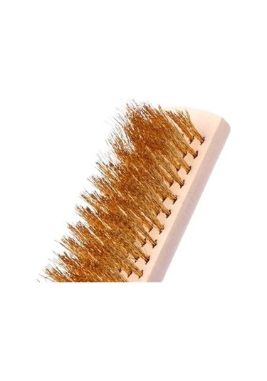 Buffer Metal Telli Fırça Ahşap Saplı Pas Kir Sökme Temizleme Fırçası