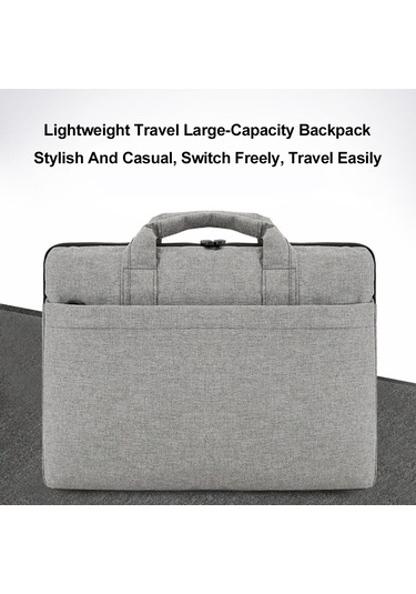 Xindoker Gri Oxford Kumaş 15.6" Laptop Çantası - Çift Çekmeceli, Yumuşak İç Döşeme, Valiz Kayışı İle Seyahat Ve İş İçin El/omuz Çantası Gri