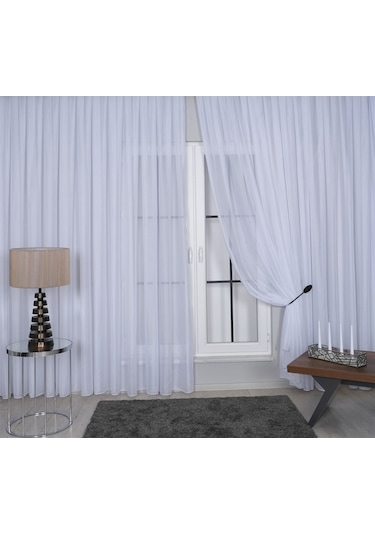 Elegante Pilesiz Tül Perde Kar Beyaz - Kar Beyaz