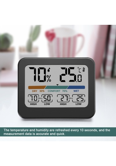 Maiyame Ev İçin Renkli Ekranlı Sıcaklık Ve Nem Ölçer - Yüksek/düşük Sıcaklık Kaydı, Taşınabilir Multifonksiyon Alet
