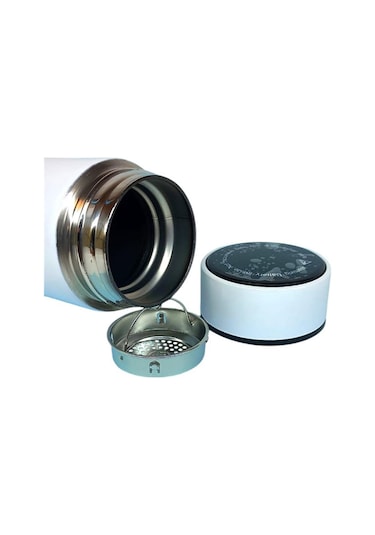 Kişiselleştirilebilir Dereceli Termos 05 Lt Beyaz Renk Beyaz