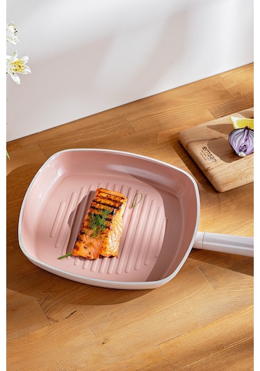 Emsan Swiss Crystal Kare Tava Pembe 28 Cm