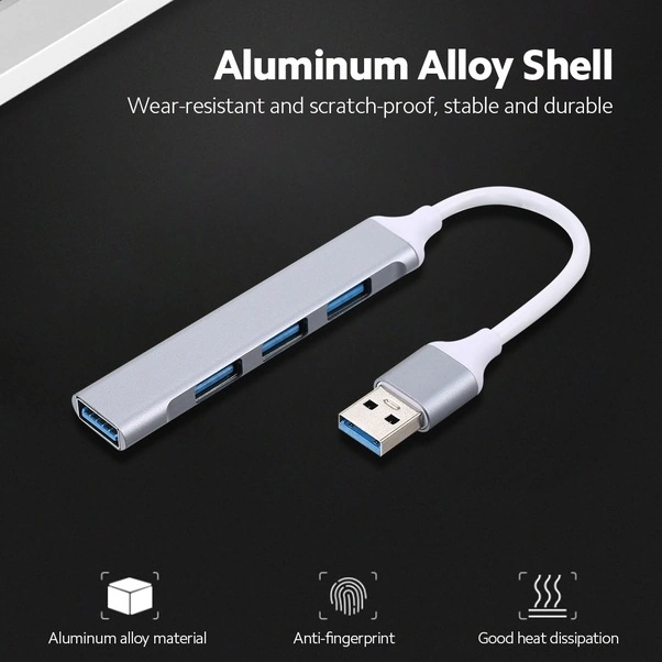 Tongxida Alüminyum 4-port Usb Hub: Type-c'den 1 Usb 3.0 + 3 Usb 2.0'a Çevirici, 8cm Kablo, Gümüş Renkli, Ev Ve Ofis Kullanımı
