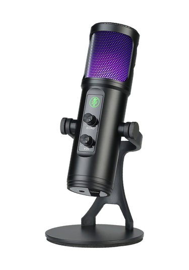 Singree Renkli Rgb Işıklı Usb Mikrofon - Gerçek Zamanlı Kulaklık Çıkışı Ve Mute Tuşu