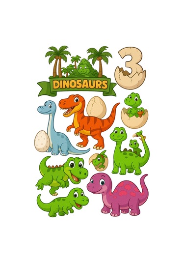 Yenilebilir Şekerli Kağıt Baskısı Cupcake Ve Pasta Resim Baskı Dinazor Temalı 51