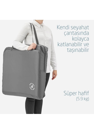 Iris 2 'si Bir Arada Anne Yanı Beşik ve Taşınabilir Çift Katlı Park Yatak Beyond Grey Eco