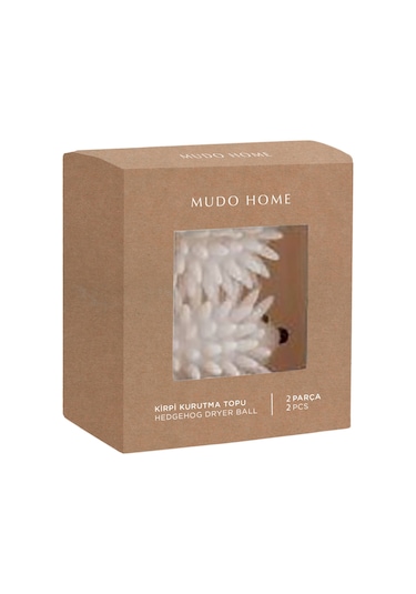 Mudo Home Luna 2'li Kirpi Kurutma Topu Beyaz