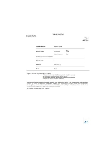 Akzonobel Kemipol Akritex 1K Pütürlü Siyah Tampon Boyası 1 Lt