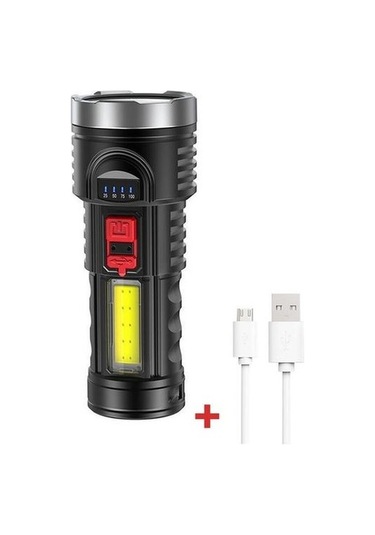 Soulader Şarj Edilebilir Xenon El Feneri - Taşınabilir, Çok Fonksiyonlu, Usb İle Şarj, Dayanıklı Ve Güçlü Işık Kaynağı Siyah