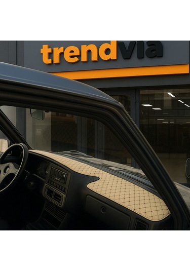 Tofaş Şahin Doğan Kartal Yüksek Ön Göğüs Bej-siyah Torpido Kılıfı / Siyah-kırmızı Boyun Yastığı