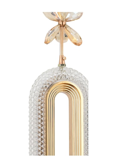 Led Alfa Tekli Gold Ledli Kristal Taşlı Led Avize Oturma Odası Yatak Odası Koridor Gold
