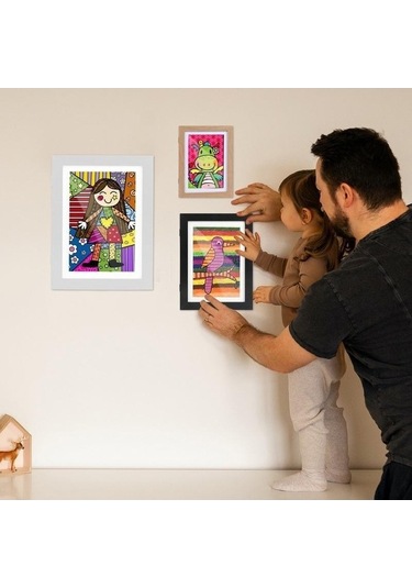 Novahub Bej 3-1 Adet Manyetik Çocuk Sanat Çerçevesi, Değiştirilebilir Fotoğraf Depolama, Çocuklar İçin Sanat Sergisi Ekran, Ev Ve Ofis Dekorasyonu