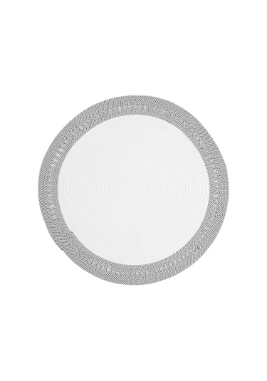 Cool Halı Luke 874 Beyaz Yuvarlak Halı Bohem Örgü Hasır Kilim Dekoratif Mutfak Balkon Banyo Halısı