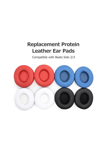 Reedark Beats Solo 2/3 İçin Protein Deri Ve Hafızalı Köpük Kulaklık Yastığı - Mavi Mavi