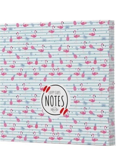 Flamingo 4 Çizgisiz Defter Yan Baskılı Siyah