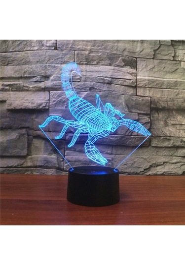 Rogfer Akrep Şekli 3d Renkli Led Vizyon Işık Masa Lambası, Şarj Dokunmatik Sürüm Diğer Diğer