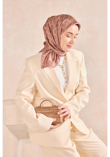 Silk Home Twill İpek Eşarp Zincir Bakır Çok Renkli