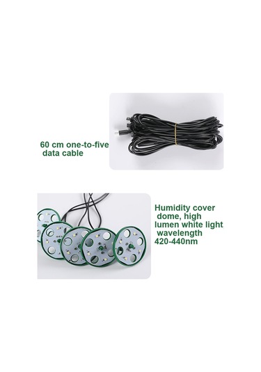 Sones 5 Set Bitki Tohumu Başlangıç Tepsisi Seti, Büyüme Işığıyla Fide Tepsisi Başlatıcısı Yeşil